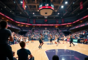 San Antonio Spurs players in action during game against Dallas Mavericks