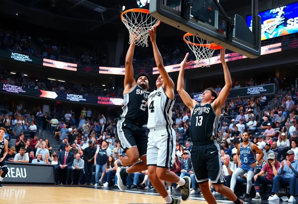 San Antonio Spurs celebrate victory over Oklahoma City Thunder