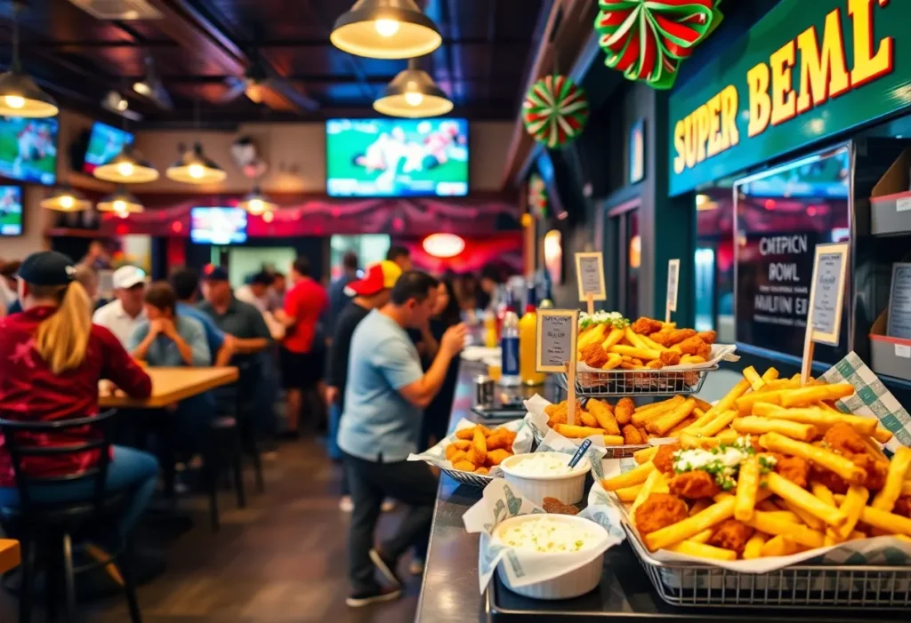 Fans enjoying food specials during Super Bowl in San Antonio