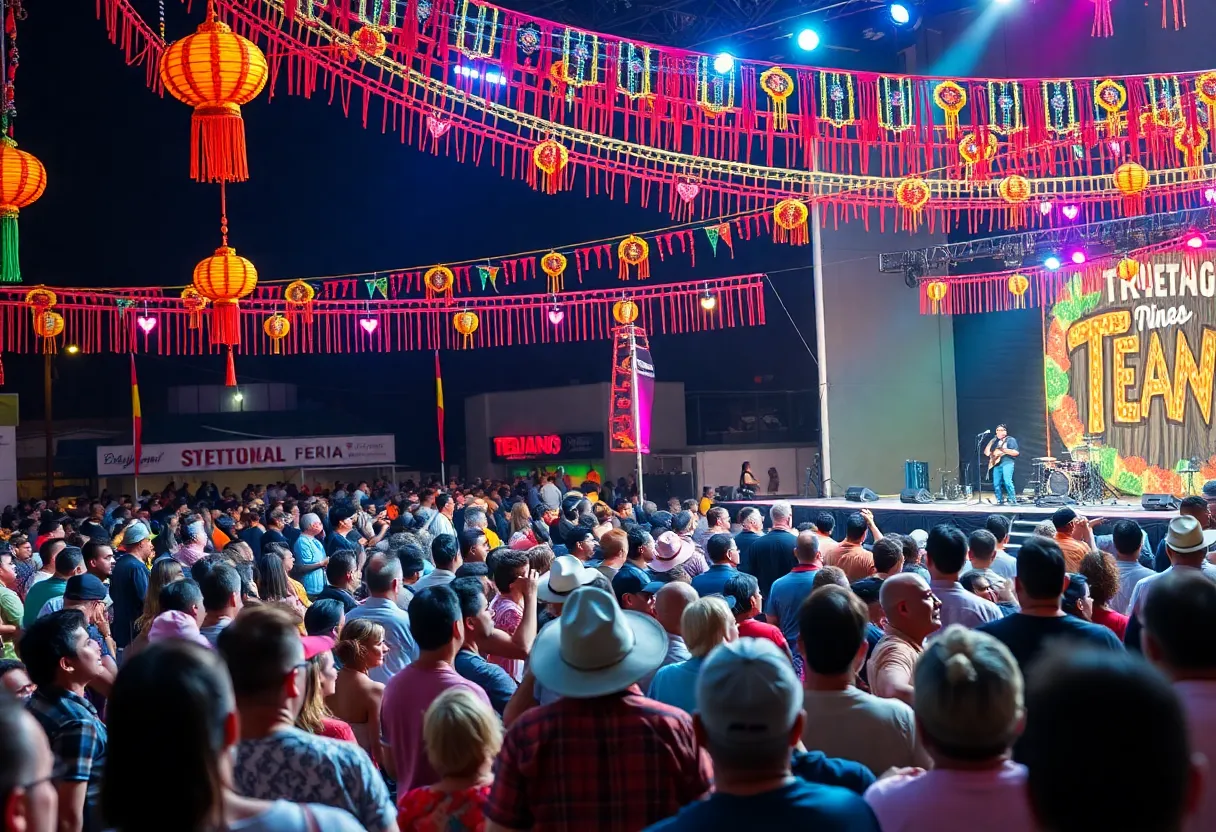 Crowd enjoying the Tejano King Fest with a stage in the background