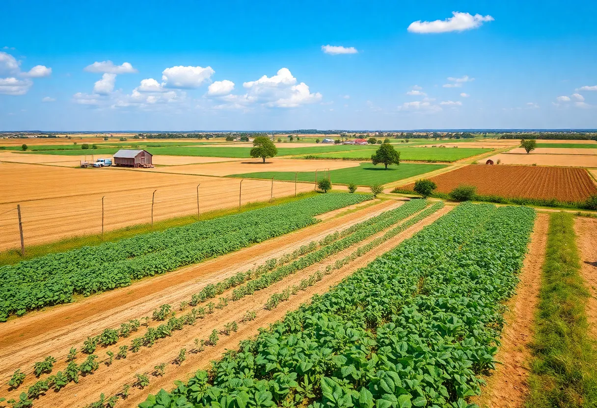 Vibrant fields and crops showcasing Texas agriculture