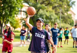 Students engaging in athletics at Texas A&M University-San Antonio.