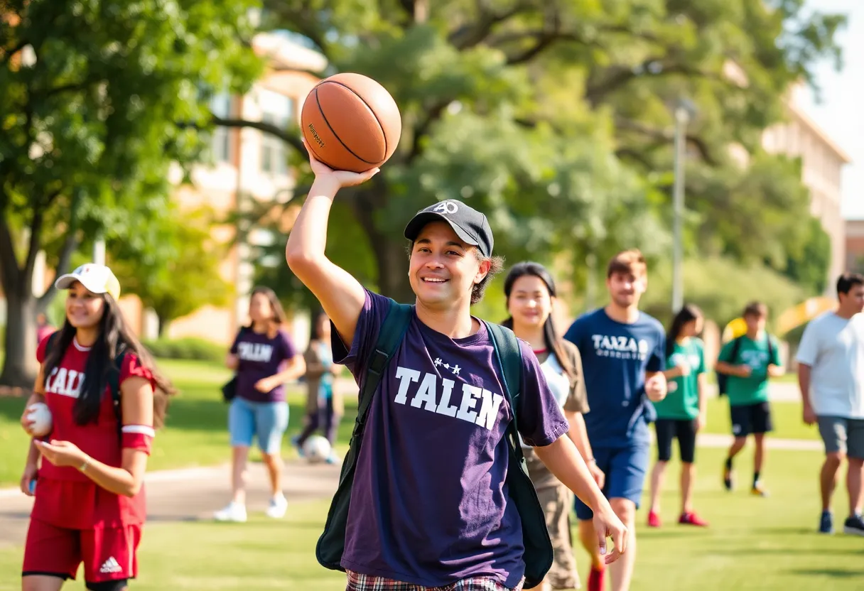 Students engaging in athletics at Texas A&M University-San Antonio.