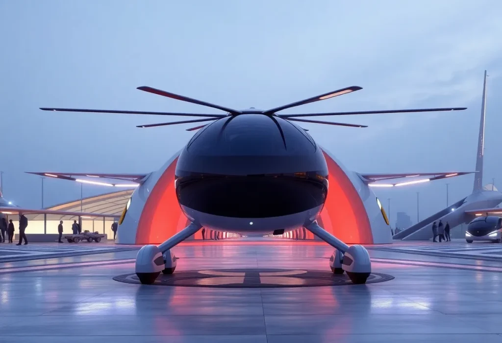 Rendering of a vertiport for autonomous air taxis in San Antonio, Texas