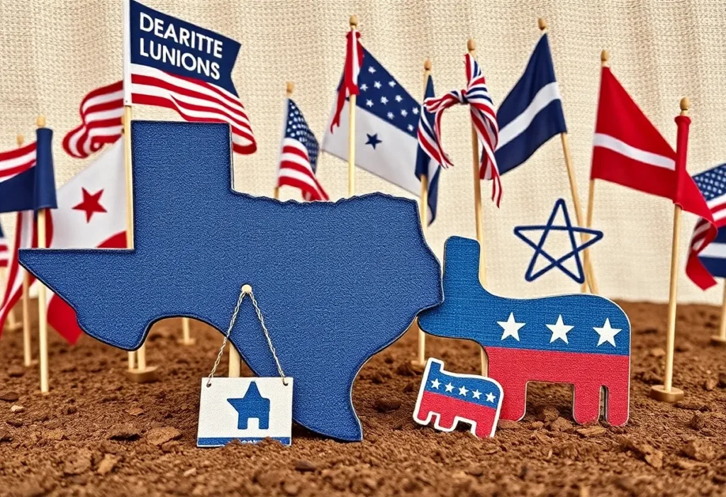 Graphic representation of divided labor unions in Texas' gubernatorial race.