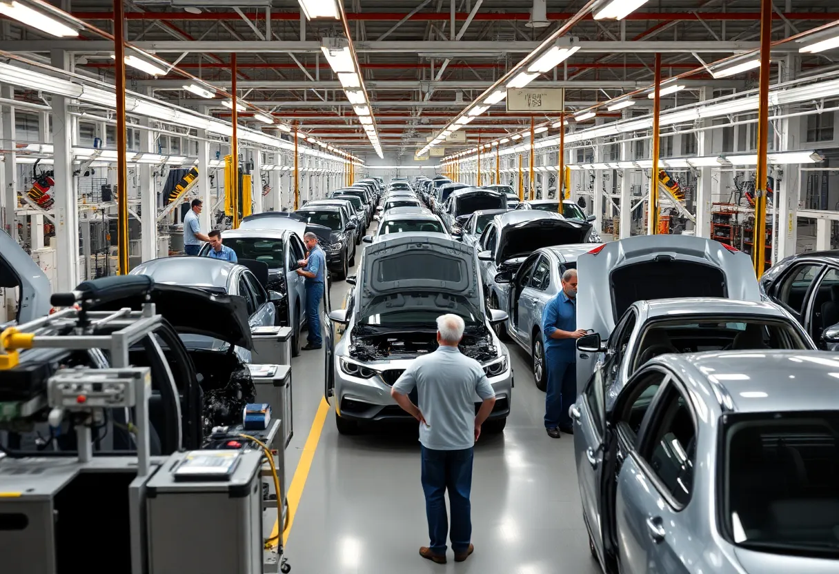 Workers at Toyota's assembly plant in San Antonio