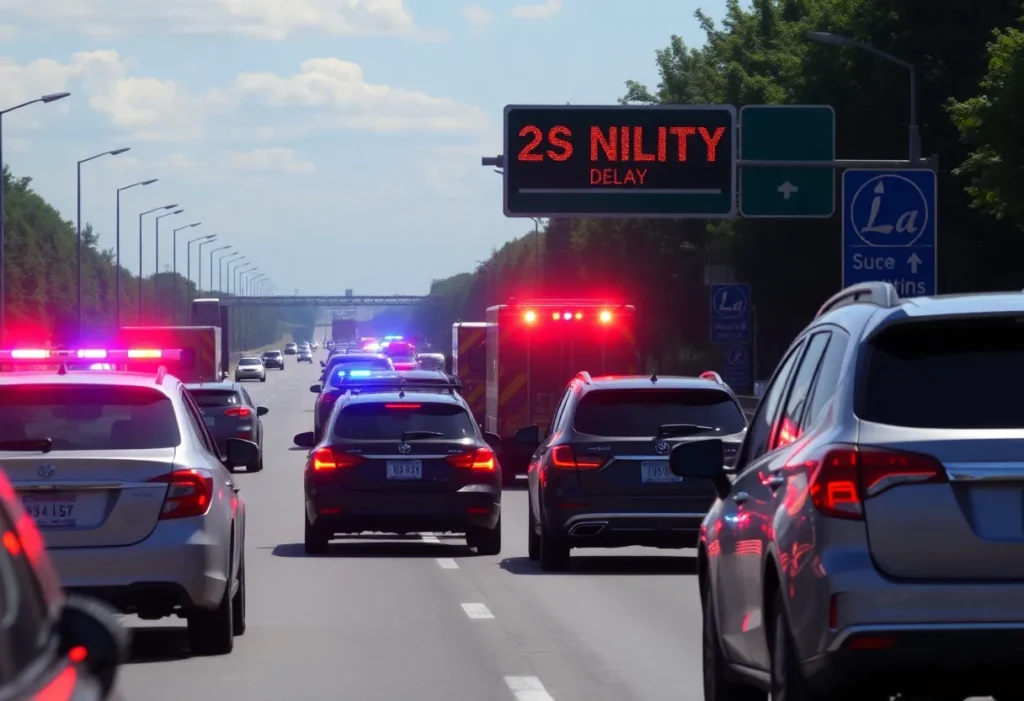 Traffic congestion on I-35 in San Antonio due to a major crash.