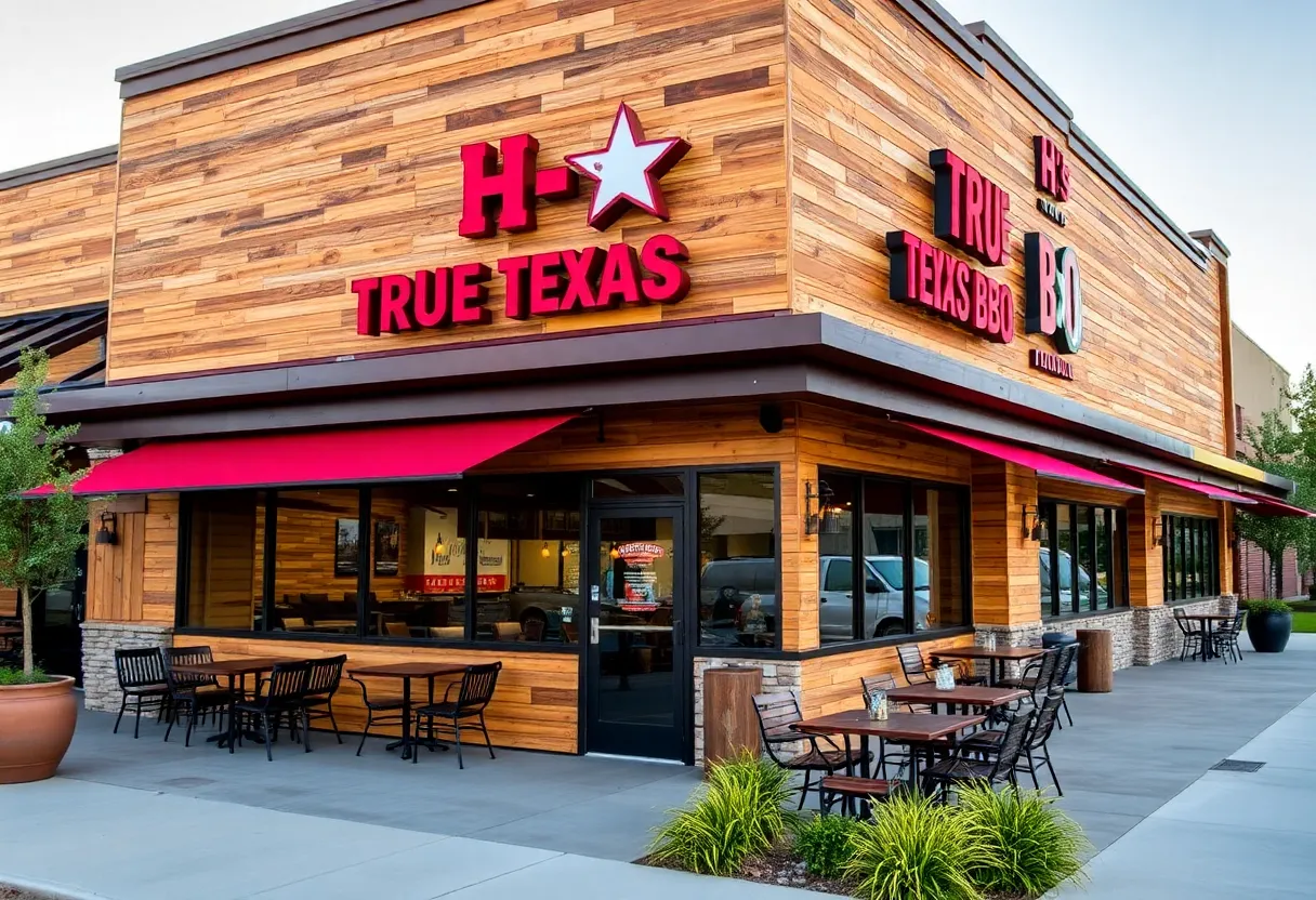 Exterior view of True Texas BBQ restaurant at H-E-B in Bastrop.