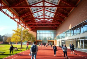 University of Texas at San Antonio athletic facilities with students engaging in sports.