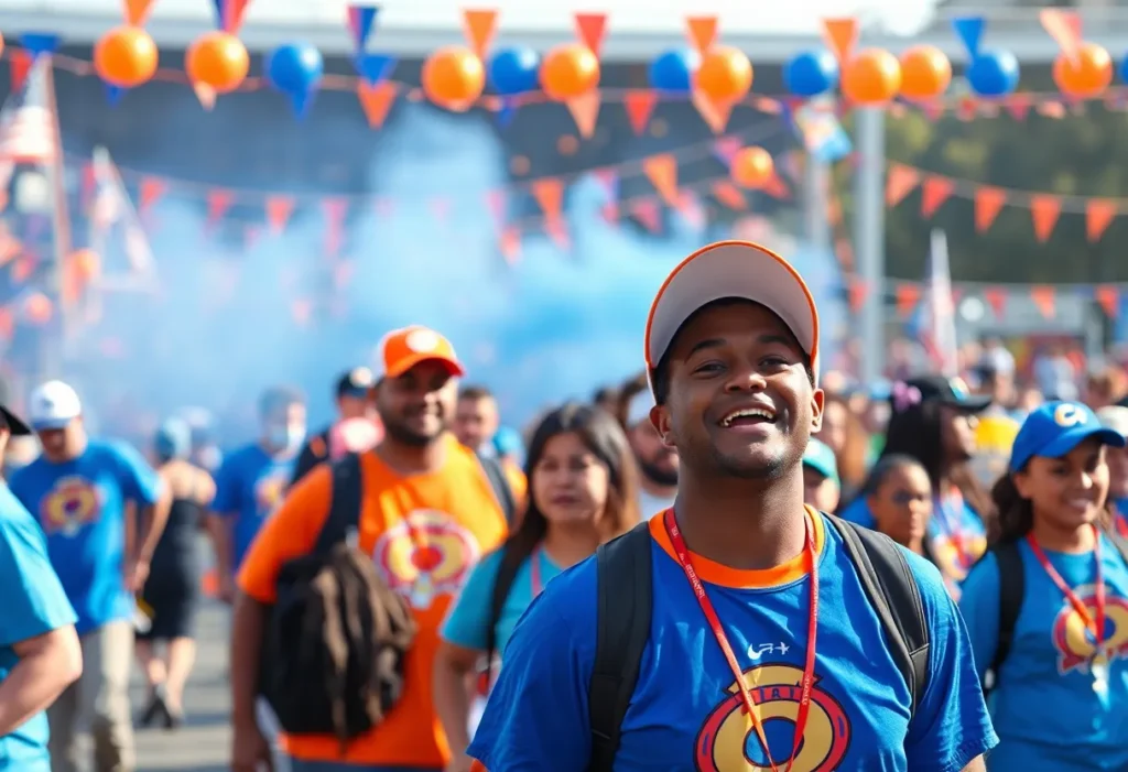 Celebration of Let's Go 2-1-0 Day at UTSA featuring community members and athletic activities.