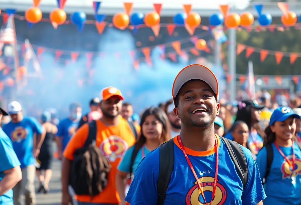 Celebration of Let's Go 2-1-0 Day at UTSA featuring community members and athletic activities.