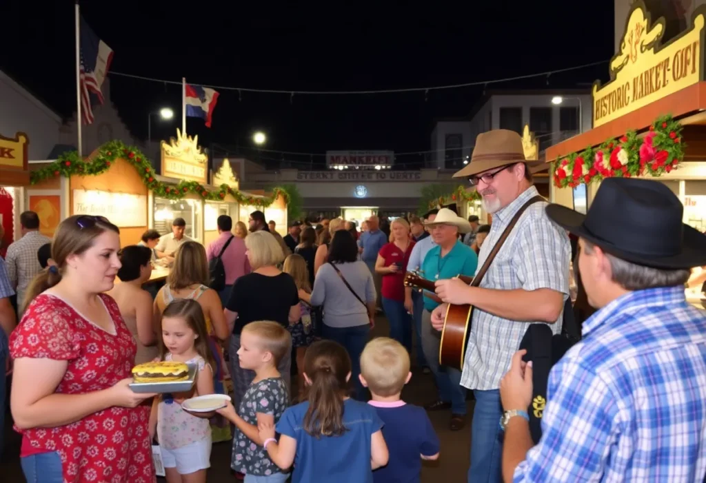 Families enjoying food and entertainment at the Vaquero Cook-Off in San Antonio.