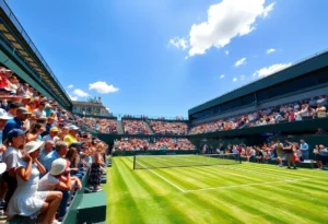 Tennis tournament scene with enthusiastic crowd at ATX Open