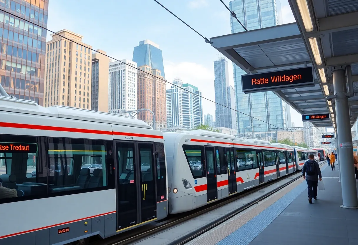 VIA Rapid Silver Line transit bus at a station