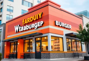 Exterior view of a new Whataburger location