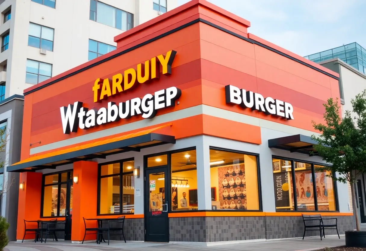 Exterior view of a new Whataburger location