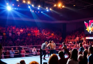 Wrestlers in action during the WWE NXT Deadline event in San Antonio.