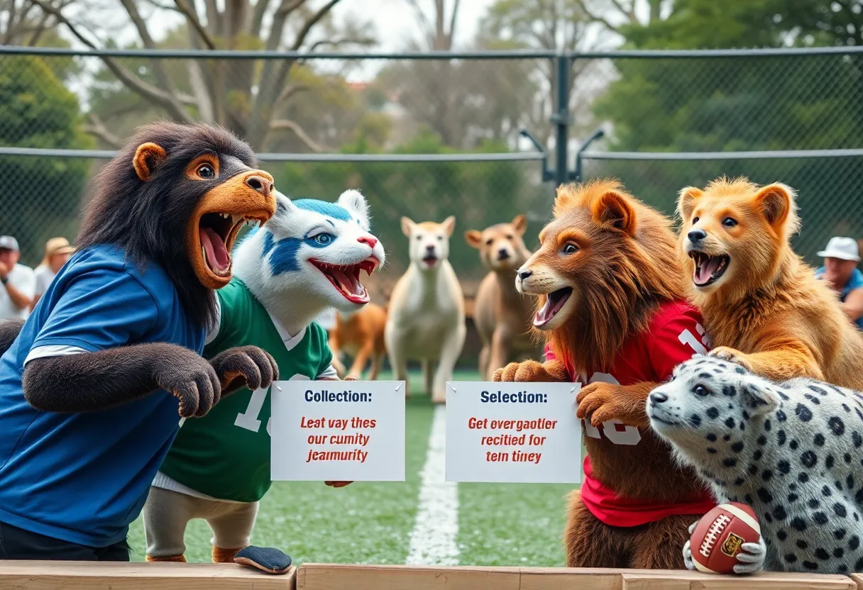 Animals at the zoo predicting the Super Bowl winner